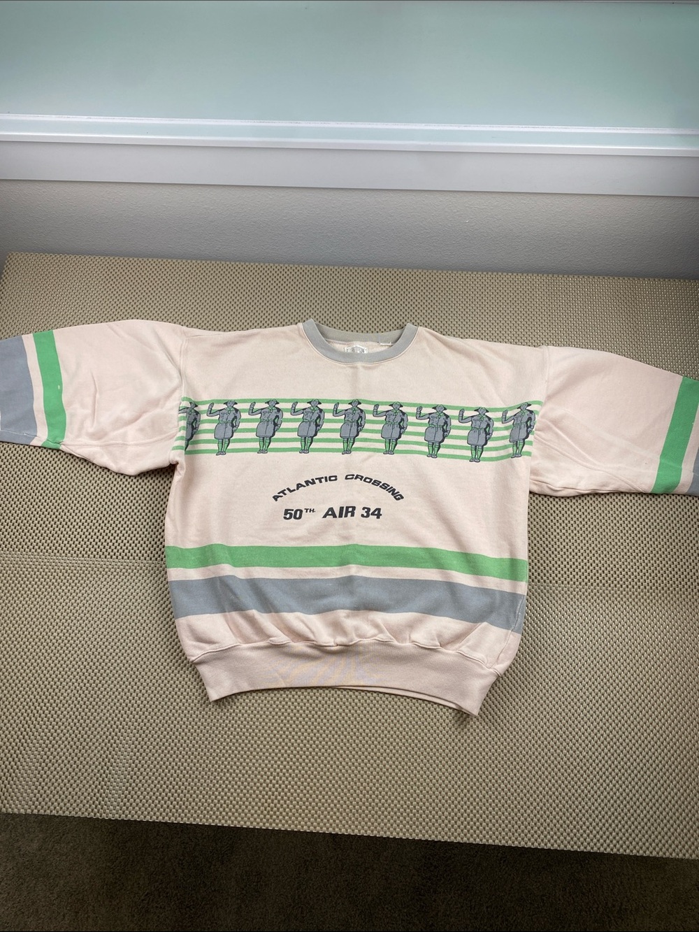 Vintage Ton Sur Ton Atlantic Crossing Military 50th Air 34 Sweatshirt Rare